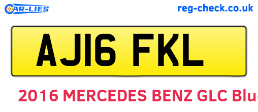 AJ16FKL are the vehicle registration plates.