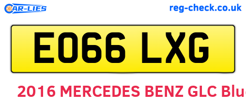 EO66LXG are the vehicle registration plates.