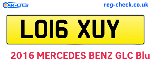 LO16XUY are the vehicle registration plates.