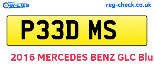 P33DMS are the vehicle registration plates.