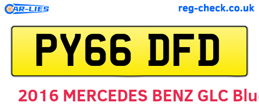 PY66DFD are the vehicle registration plates.