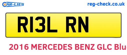 R13LRN are the vehicle registration plates.