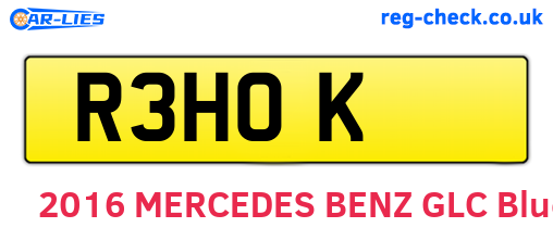 R3HOK are the vehicle registration plates.