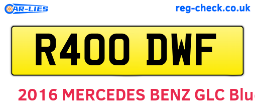 R400DWF are the vehicle registration plates.
