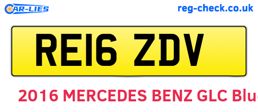 RE16ZDV are the vehicle registration plates.