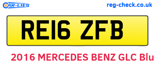 RE16ZFB are the vehicle registration plates.
