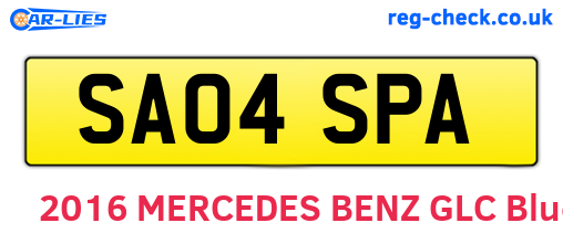 SA04SPA are the vehicle registration plates.