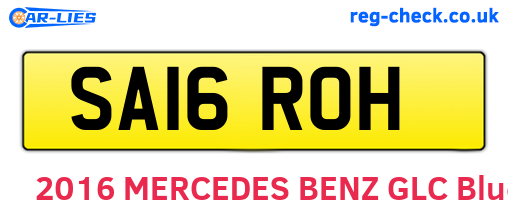 SA16ROH are the vehicle registration plates.