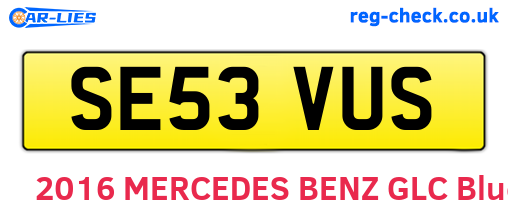 SE53VUS are the vehicle registration plates.
