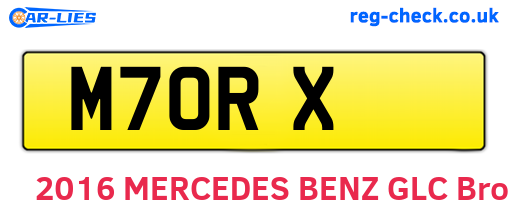 M7ORX are the vehicle registration plates.