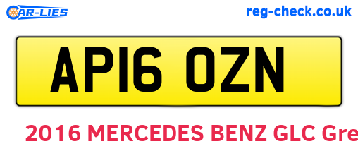 AP16OZN are the vehicle registration plates.