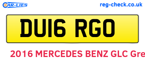DU16RGO are the vehicle registration plates.