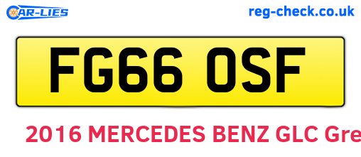 FG66OSF are the vehicle registration plates.