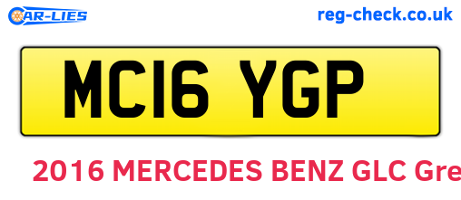 MC16YGP are the vehicle registration plates.