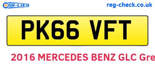 PK66VFT are the vehicle registration plates.