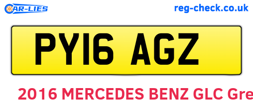 PY16AGZ are the vehicle registration plates.