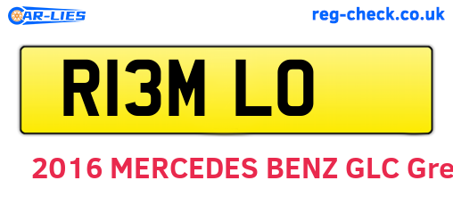 R13MLO are the vehicle registration plates.