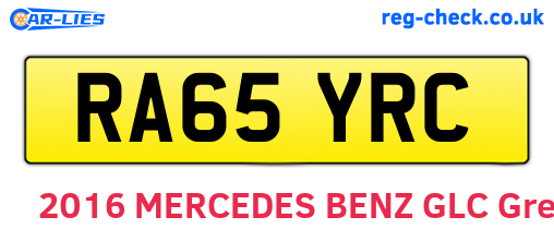 RA65YRC are the vehicle registration plates.