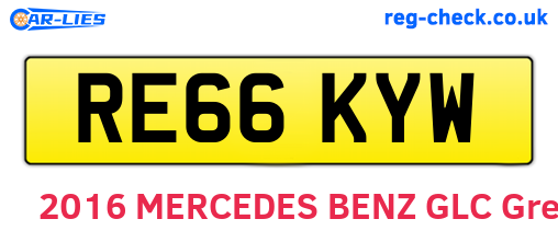 RE66KYW are the vehicle registration plates.