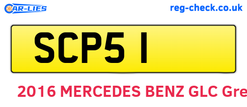 SCP51 are the vehicle registration plates.