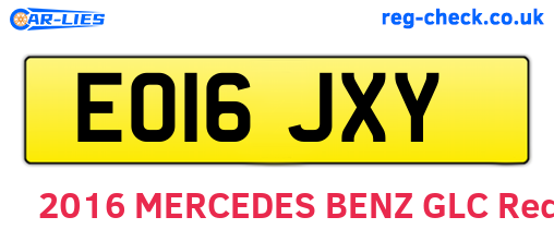 EO16JXY are the vehicle registration plates.