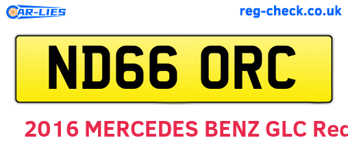 ND66ORC are the vehicle registration plates.