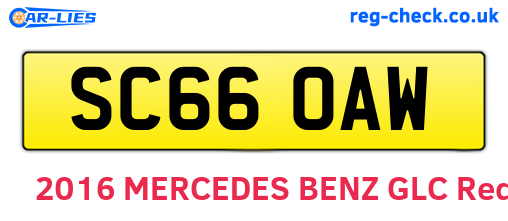 SC66OAW are the vehicle registration plates.