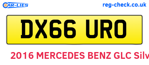 DX66URO are the vehicle registration plates.