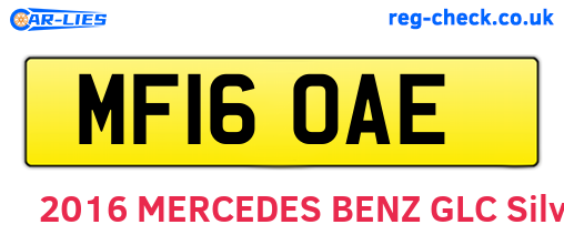 MF16OAE are the vehicle registration plates.