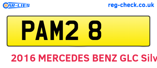 PAM28 are the vehicle registration plates.