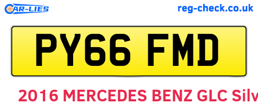 PY66FMD are the vehicle registration plates.