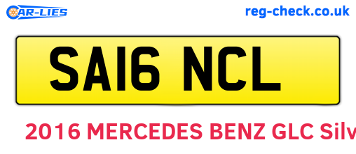 SA16NCL are the vehicle registration plates.