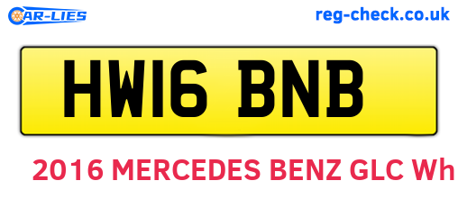 HW16BNB are the vehicle registration plates.
