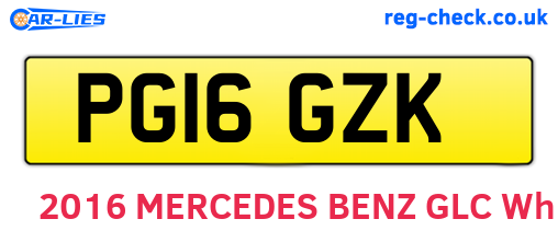 PG16GZK are the vehicle registration plates.