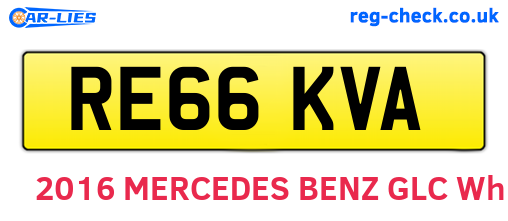 RE66KVA are the vehicle registration plates.