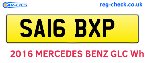 SA16BXP are the vehicle registration plates.