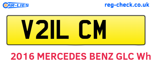 V21LCM are the vehicle registration plates.