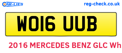 WO16UUB are the vehicle registration plates.
