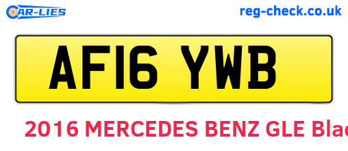 AF16YWB are the vehicle registration plates.