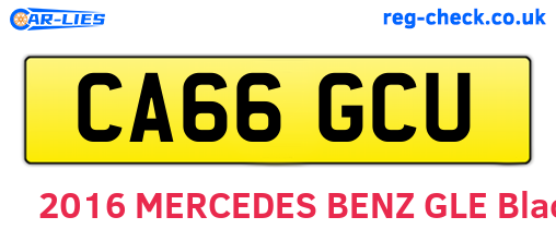 CA66GCU are the vehicle registration plates.