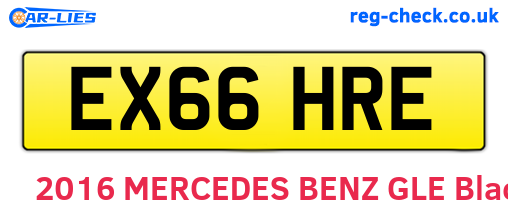 EX66HRE are the vehicle registration plates.