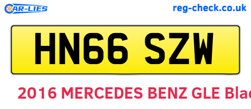 HN66SZW are the vehicle registration plates.