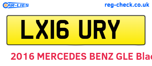 LX16URY are the vehicle registration plates.
