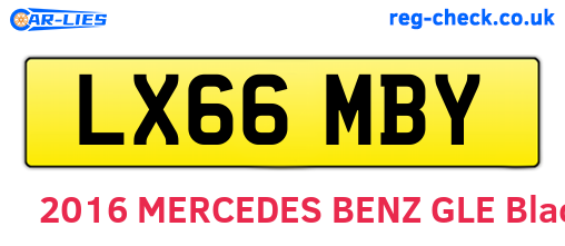 LX66MBY are the vehicle registration plates.