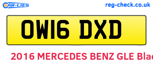OW16DXD are the vehicle registration plates.