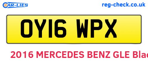 OY16WPX are the vehicle registration plates.