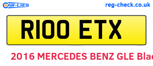 R100ETX are the vehicle registration plates.