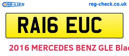 RA16EUC are the vehicle registration plates.