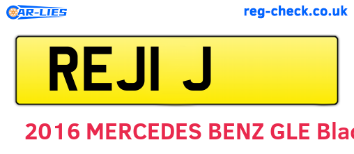 REJ1J are the vehicle registration plates.