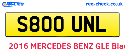 S800UNL are the vehicle registration plates.